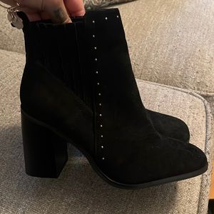 Forever 21 black studded ankle boots